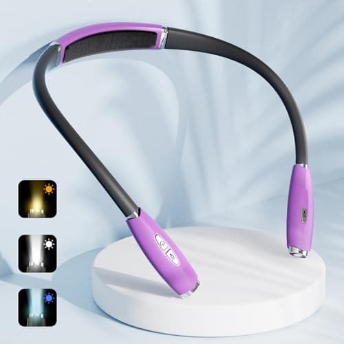 Rechargeable LED Reading Light for Bed, 3 Brightness Levels, Bendable Neck Lamp