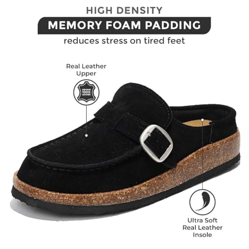 Carline Memory Foam Women's Moccasin-Style Clogs - Durable & Water Resistant