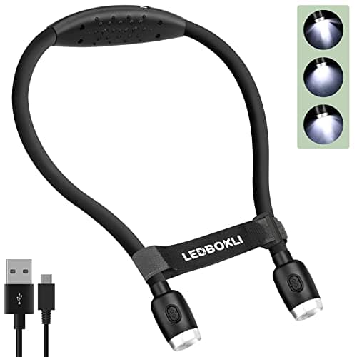 Neck Reading Light Rechargeable, Bedtime Book Light (2 Pack)