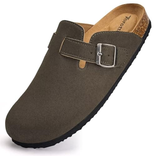 Torotto Women's Arch Support Suede Slip-On Potato Shoes with Buckle