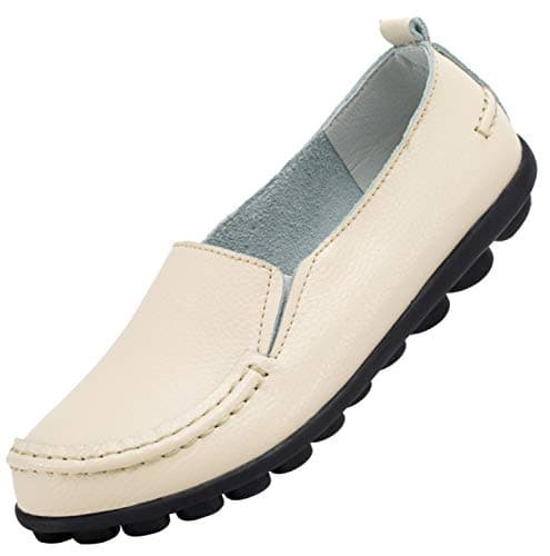 ANYUETE Women's Comfortable Leather Flat Loafers