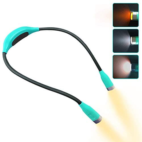 3 Color 3 Brightness USB Rechargeable Neck Reading Lamp for Bed Camping Repair