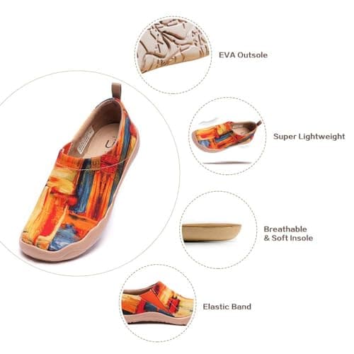 UIN Women's Floral Casual Slip-On Shoes Travel Lightweight Comfortable
