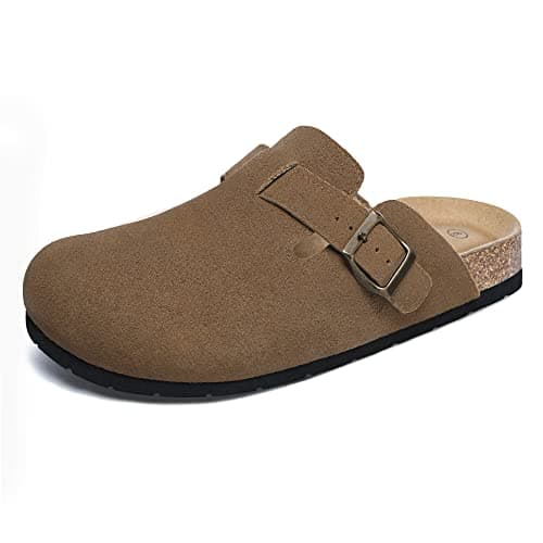 Xiakolaka Women's Suede Adjustable Buckle Slip-On Clogs