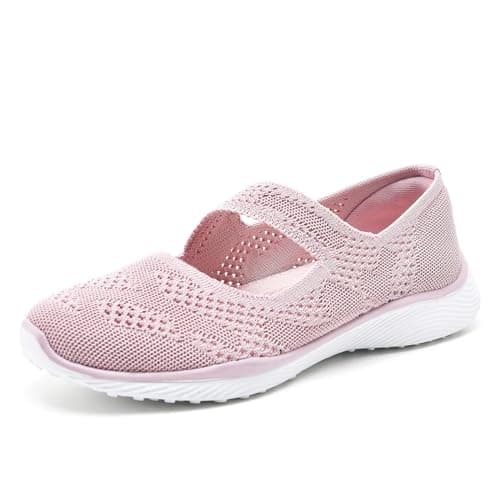 HONHOLD Women's Comfortable Knit Mary Jane Flat Shoes with Arch Support