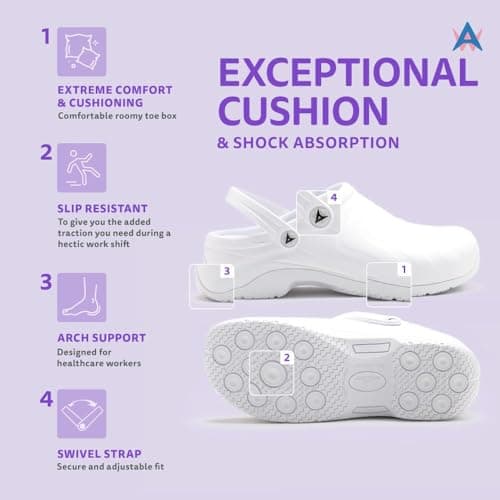 Anywear Zone Lightweight Nursing Clogs - Non-Slip, Ventilated EVA Cushioning