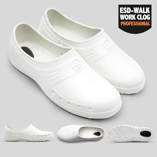 Women's Non-Slip Work Slippers, Waterproof & Oil Resistant, Anti-Static, Ideal for Hospitals, Kitchens, Labs, and Home