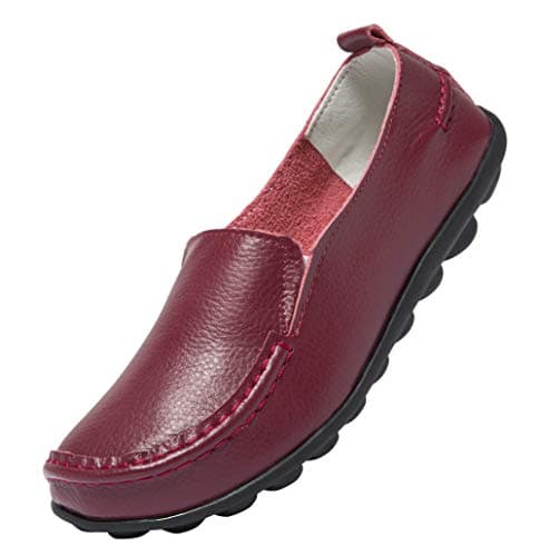 ANYUETE Women's Comfortable Leather Flat Loafers