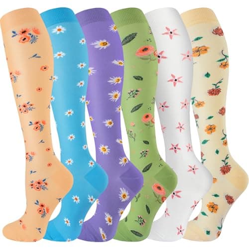 Best Knee High Compression Socks 20-30 mmHg for Running, Nurses & Travel