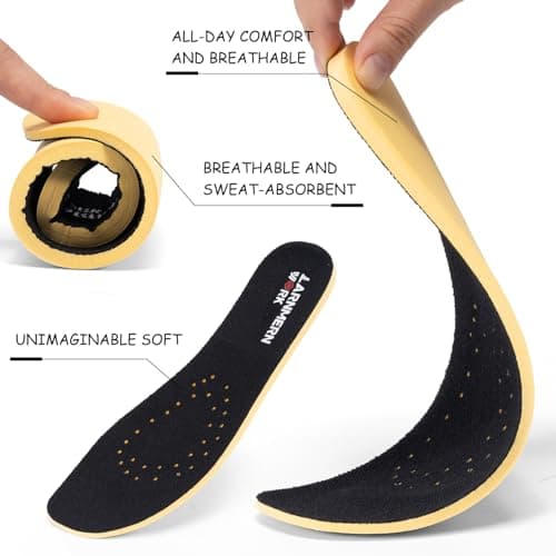 Mens LARNMERN Slip Resistant Work Loafers for Plantar Fasciitis and Food Service