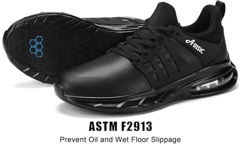 ARISIC Men's Slip Resistant Waterproof Work Shoes for Kitchen Chef Comfort