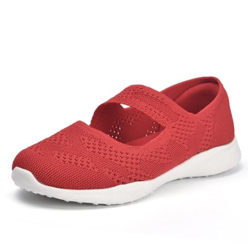 HONHOLD Women's Comfortable Knit Mary Jane Flat Shoes with Arch Support