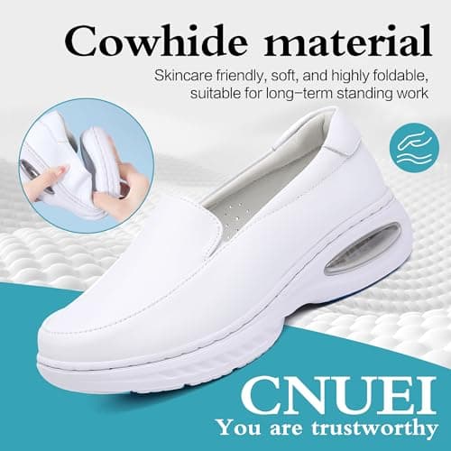 CNUEI Ladies Anti-Slip Comfortable Restaurant Service Shoes Lightweight Casual Leather