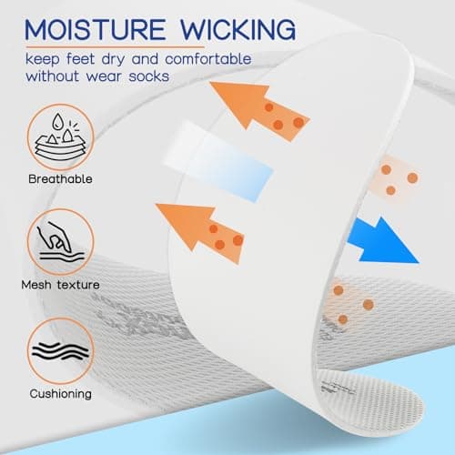 Ultra-Thin Crocs Insoles for Comfort, Gardening, Nursing, Chef, Waterproof Boots Size 7/EU40 Grey
