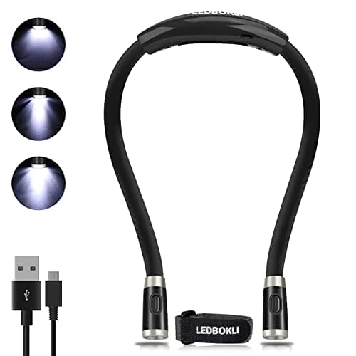 Rechargeable LED Neck Reading Light, 2 Pack, Bedtime Book Light