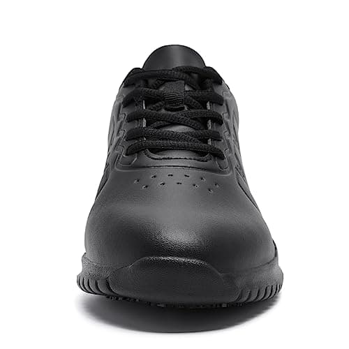 Oil-Proof Non-Slip Kitchen Shoes for Women Black Lace-UpComfortable Work Sneakers