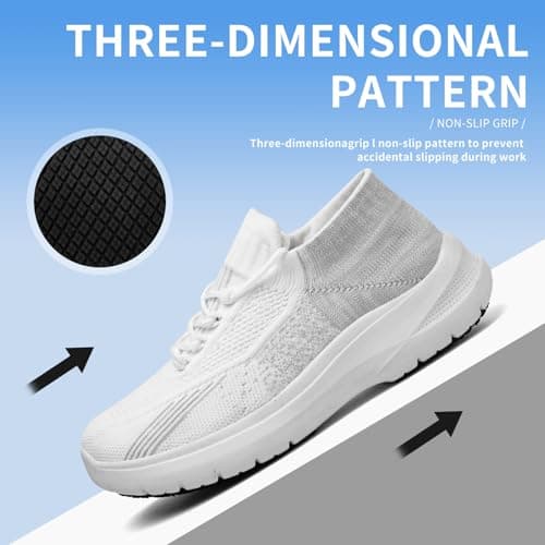 White Non-Slip Shoes for Women's Work in Food Service