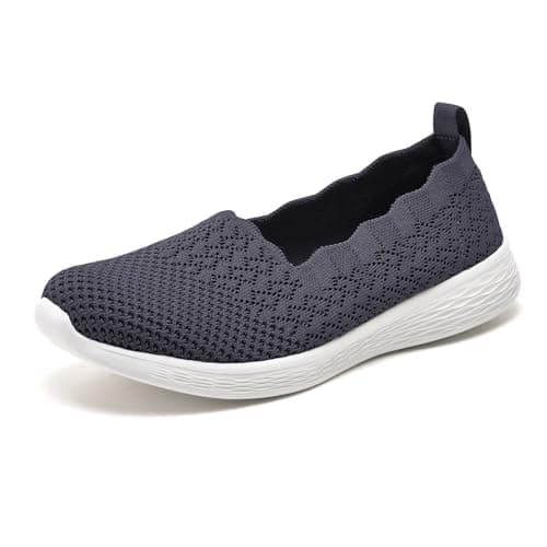 Puxowe Women's Lightweight Slip-On Walking Loafer-Shoes Memory Foam Round Toe