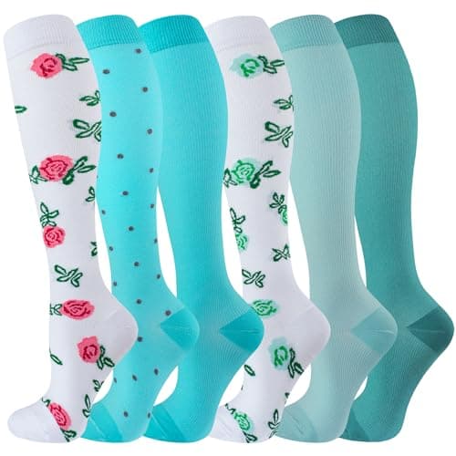 Best Knee High Compression Socks 20-30 mmHg for Running, Nurses & Travel
