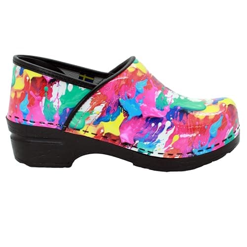BJORK Swedish Comfort Women's Printed Leather Clogs