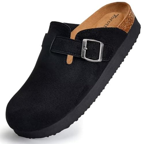Torotto Women's Arch Support Suede Slip-On Potato Shoes with Buckle