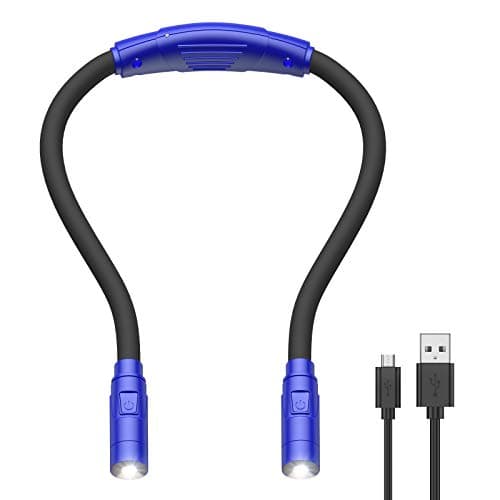 Upgraded LED Neck Reading Light with 3 Colors and Adjustable Brightness