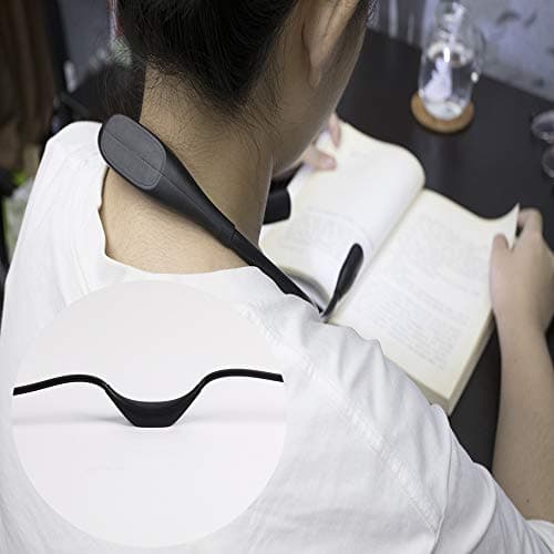 4 LED Black Neck Book Light, 2 Brightness Settings, USB Rechargeable for Reading in Bed