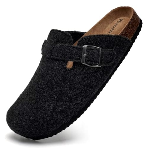 Torotto Women's Arch Support Suede Slip-On Potato Shoes with Buckle