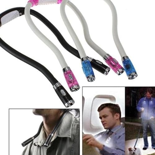 TECHMARKET LED Neck Reading Light, Adjustable Brightness, Flexible Arms, Perfect Bedtime Reading (Pink)