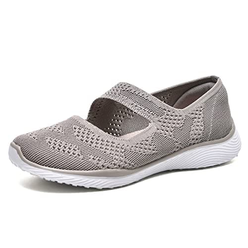 HONHOLD Women's Comfortable Knit Mary Jane Flat Shoes with Arch Support