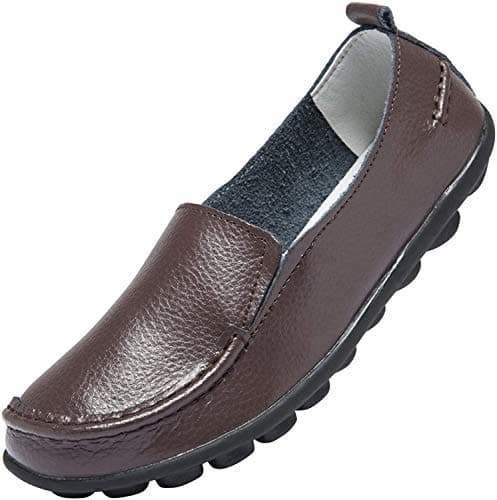ANYUETE Women's Comfortable Leather Flat Loafers