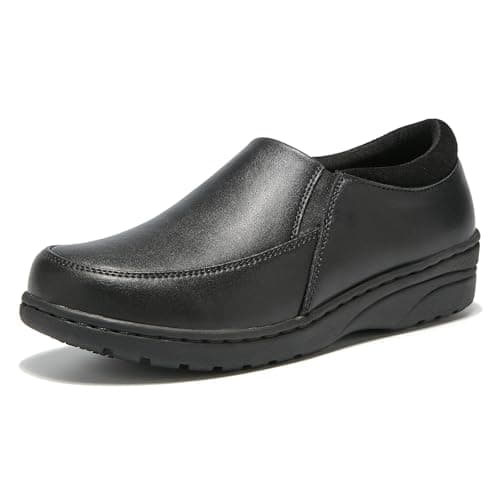 PEDASVON Women's Extra Wide Width Lightweight Slip Resistant Work Shoes
