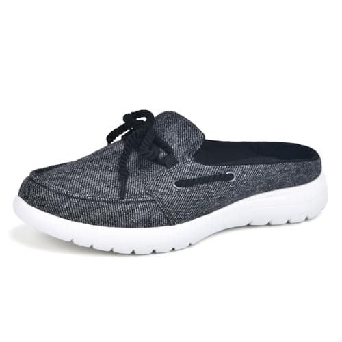 Buyrew Women's Comfortable Knit Canvas Clogs with Arch Support