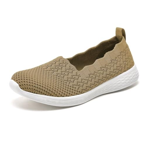Puxowe Women's Lightweight Slip-On Walking Loafer-Shoes Memory Foam Round Toe