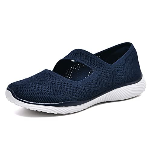 HONHOLD Women's Comfortable Knit Mary Jane Flat Shoes with Arch Support
