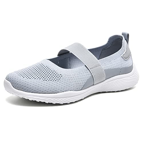 HONHOLD Women's Comfortable Knit Mary Jane Flat Shoes with Arch Support
