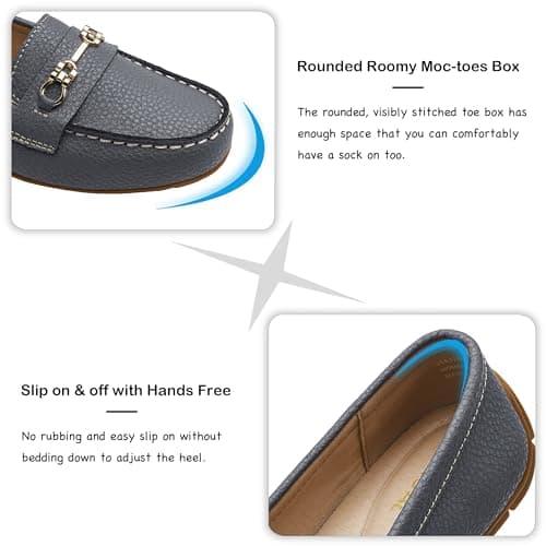 KORDAL Women's Lightweight & Comfortable Leather Loafers for Casual & Business