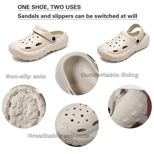 Sunporx Unisex Garden Clogs - Comfort, Breathable, Anti-Slip Summer Sandals