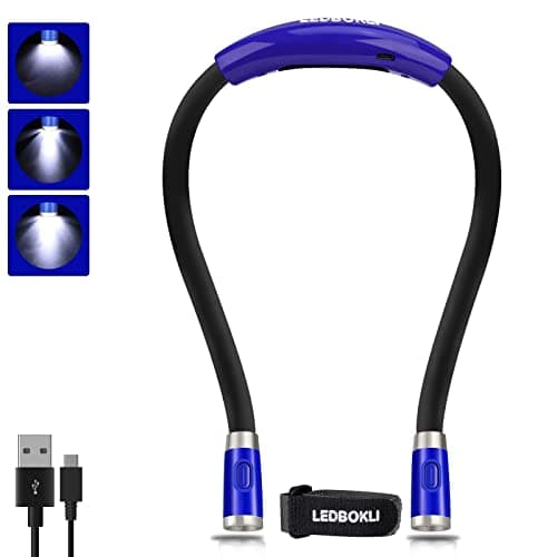 Rechargeable LED Neck Reading Light, 2 Pack, Bedtime Book Light