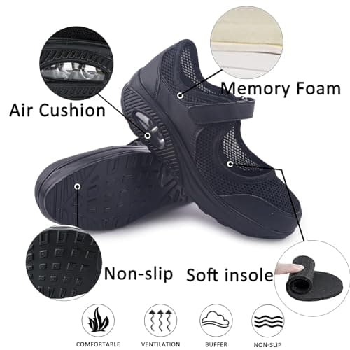 Git-up Women's Comfortable Non-Slip Nursing Shoes for Heel Pain Arthritis Diabetes