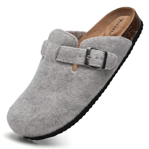 Torotto Women's Arch Support Suede Slip-On Potato Shoes with Buckle