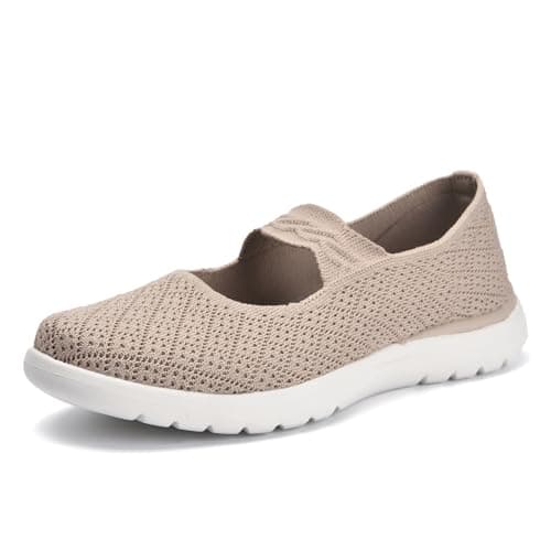 HONHOLD Women's Comfortable Knit Mary Jane Flat Shoes with Arch Support