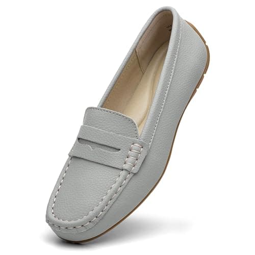 KORDAL Women's Lightweight Leather Penny Loafers - Comfortable Business Casual Shoes