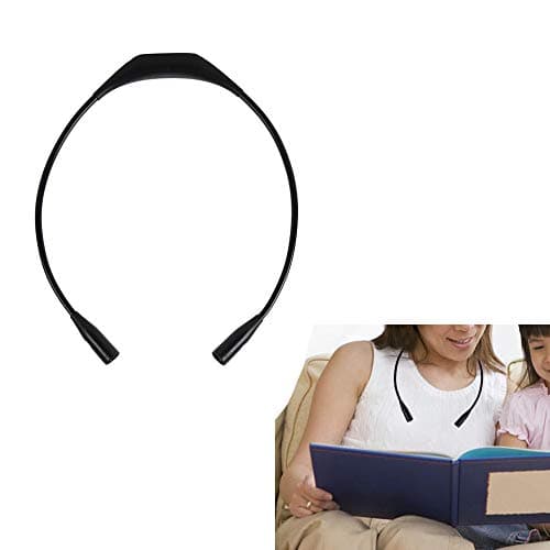 4 LED Black Neck Book Light, 2 Brightness Settings, USB Rechargeable for Reading in Bed