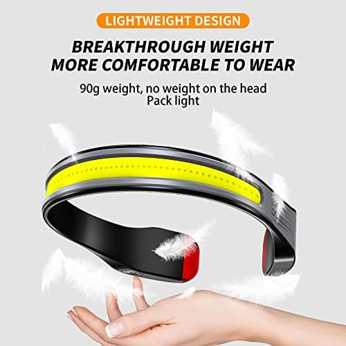 LED Rechargeable Headlamp for Camping, Running & Hiking, Waterproof & Super Bright