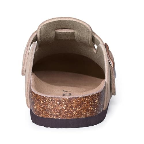 Genuine Suede Clogs Soft Cork Footbed Comfort Potato Shoes