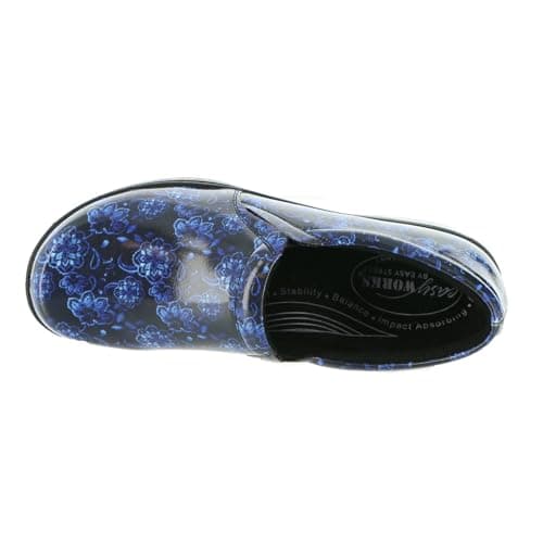 Easy Street Easy Works Tiffany Navy Floral Patent Shoes