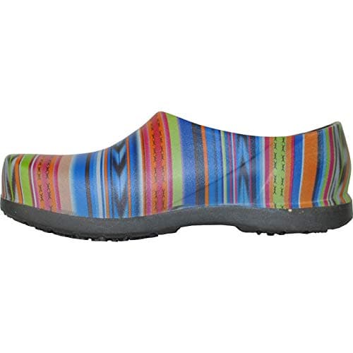 VANGELO Professional Men's Slip Resistant Nurse & Chef Shoe, Waterproof, Black Lime White Multicolor