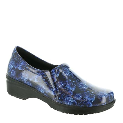 Easy Street Easy Works Tiffany Navy Floral Patent Shoes