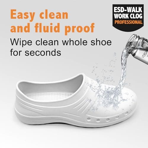 Women's Non-Slip Work Slippers, Waterproof & Oil Resistant, Anti-Static, Ideal for Hospitals, Kitchens, Labs, and Home